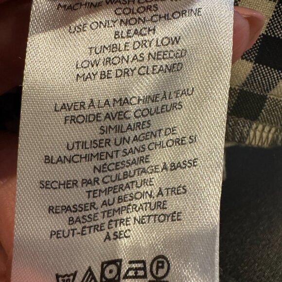 Free People Jules gingham olive green/black high waist, wide leg pants sz 2 - Picture 12 of 13